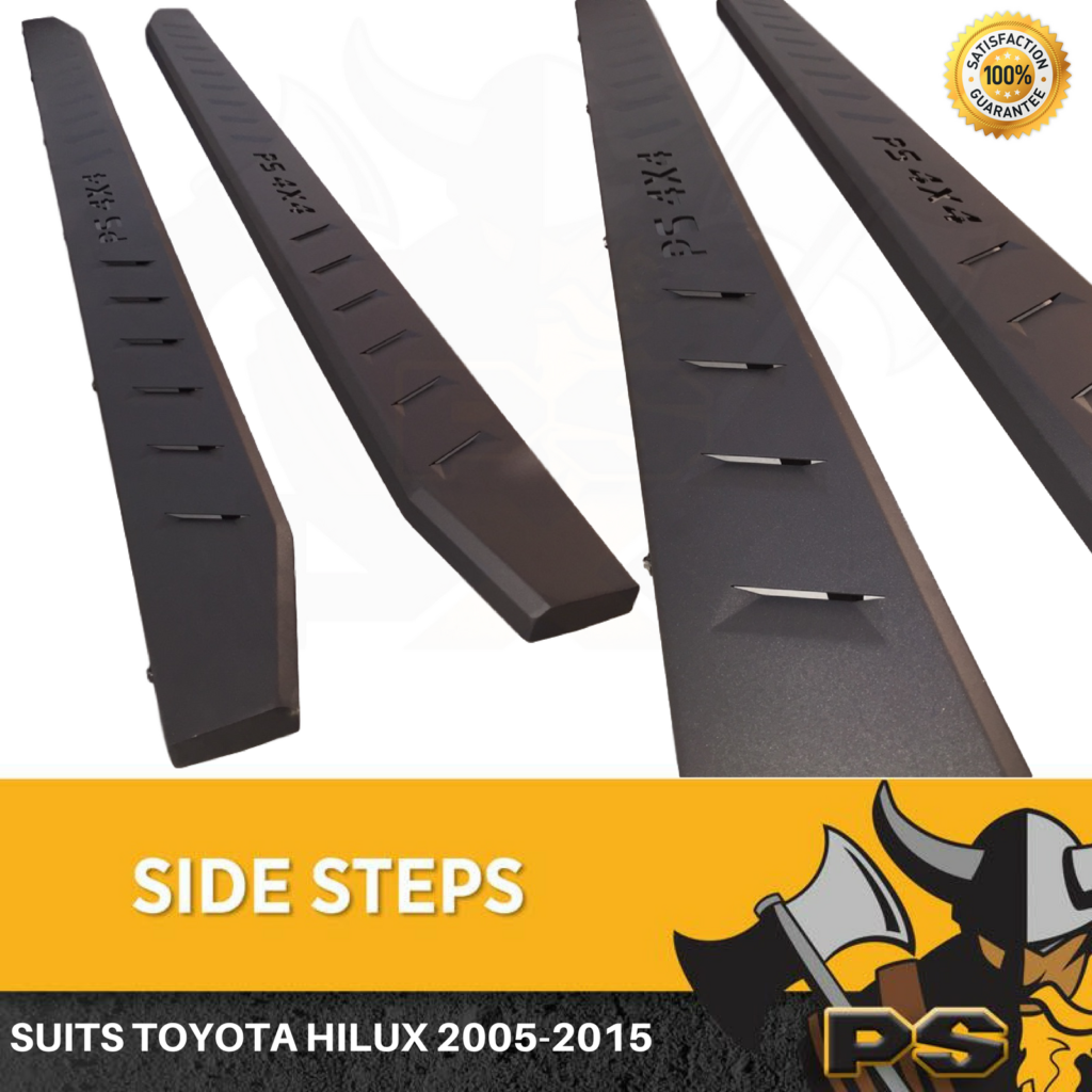 Steel Side Steps to suit Toyota Hilux 2005-2015 Running Boards Matte ...