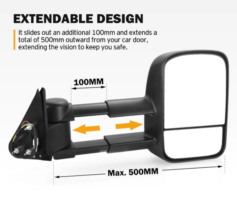 EXTENDED TOWING MIRRORS ELECTRIC TO SUIT TOYOTA HILUX N80 2015 2022